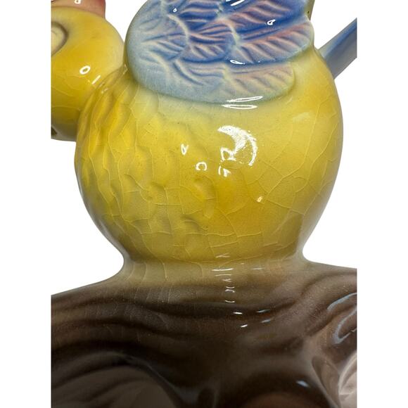 Vintage ceramic bird scissors string holder wall pocket - Picture 10 of 10